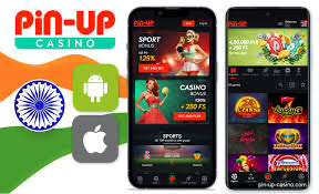 Pin Up mobile app promo image showing Android and iPhone support for India users